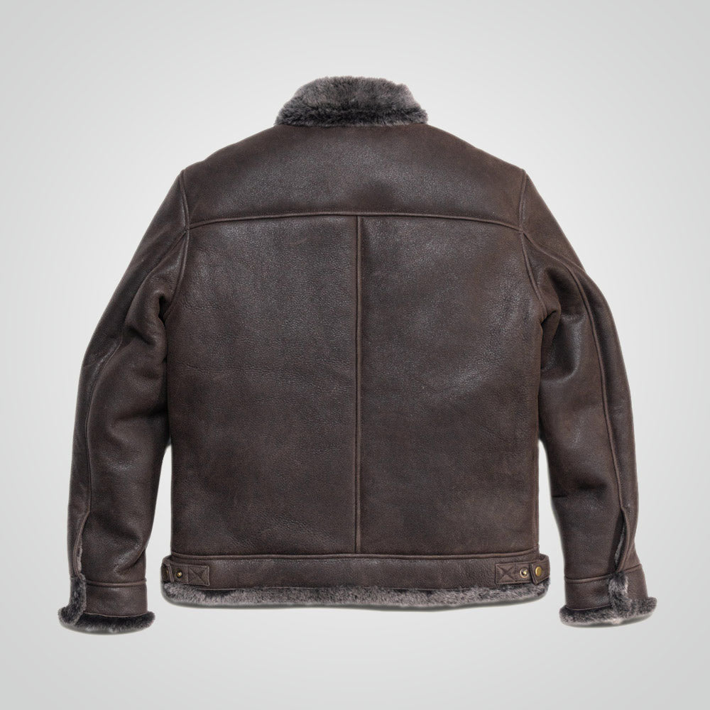 Men's Brown B3 Bomber Shearling Jacket