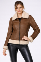 Women's Brown B3 Shearling Bomber Jacket