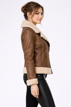 Women's Brown B3 Shearling Bomber Jacket