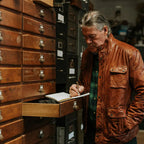 Men Lambskin Pure Fine Grain Leather Brown Field Jacket