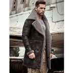 Men's Black B7 Bomber Shearling Leather Coat - Classic & Cozy