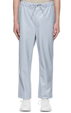 Men's Leather Pant In Stone Blue