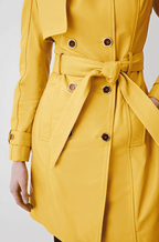 Women's Mustard Leather Trench Coat