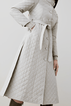 Women's Off-White Quilted Leather Trench Coat