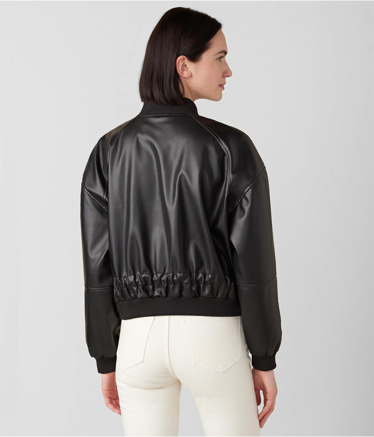 Women's Black Leather Bomber Jacket - Timeless and Stylish