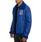 Original Winter Avirex B3 Shearling Blue Leather Jackets