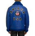 Original Winter Avirex B3 Shearling Blue Leather Jackets