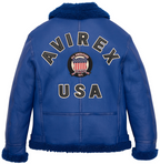 Original Winter Avirex B3 Shearling Blue Leather Jackets