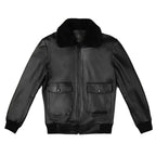 Mens Black G-1 Flight Leather Bomber Jacket