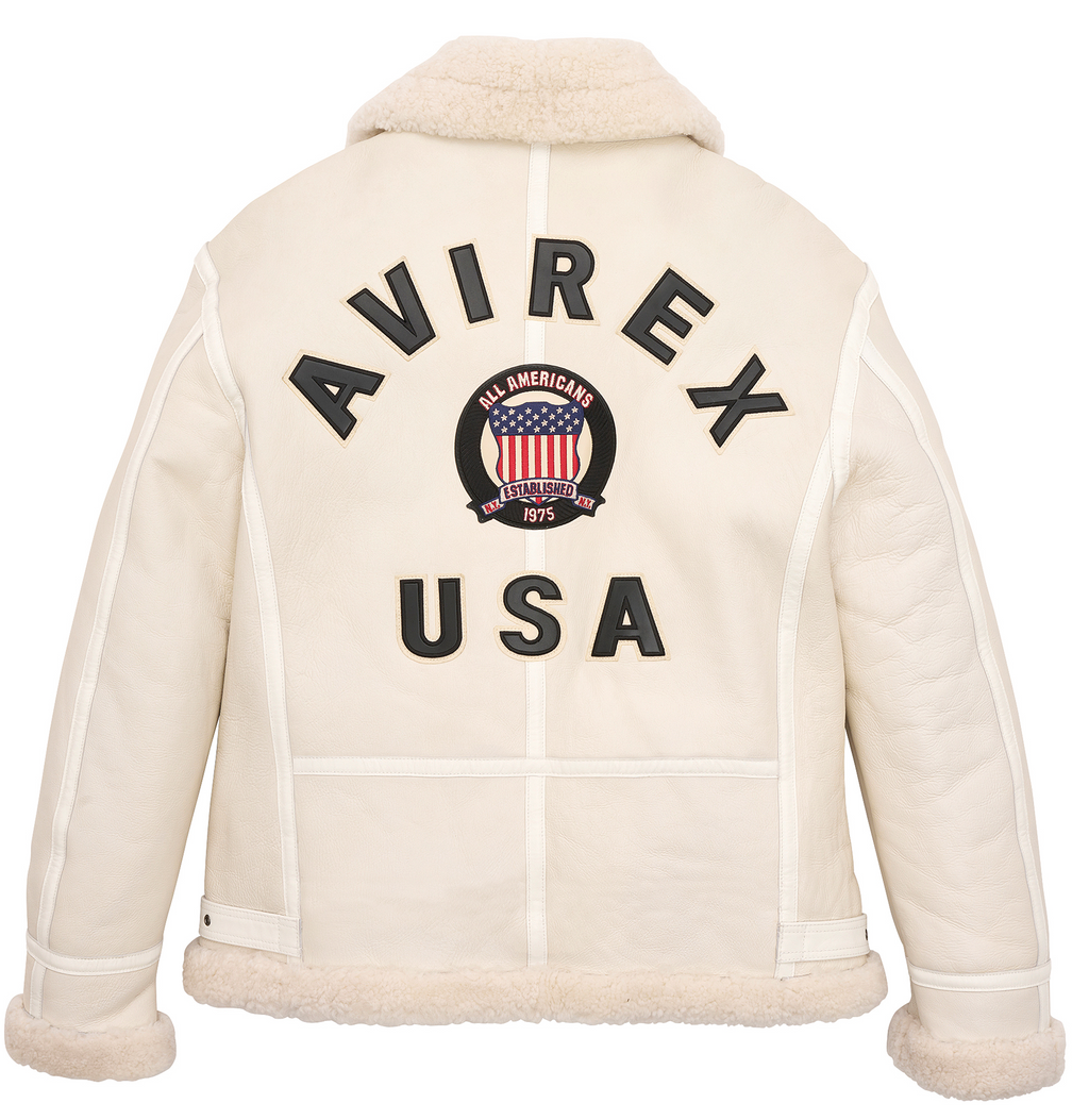 Avirex B3 Bomber Shearling Snow White Jackets Mens