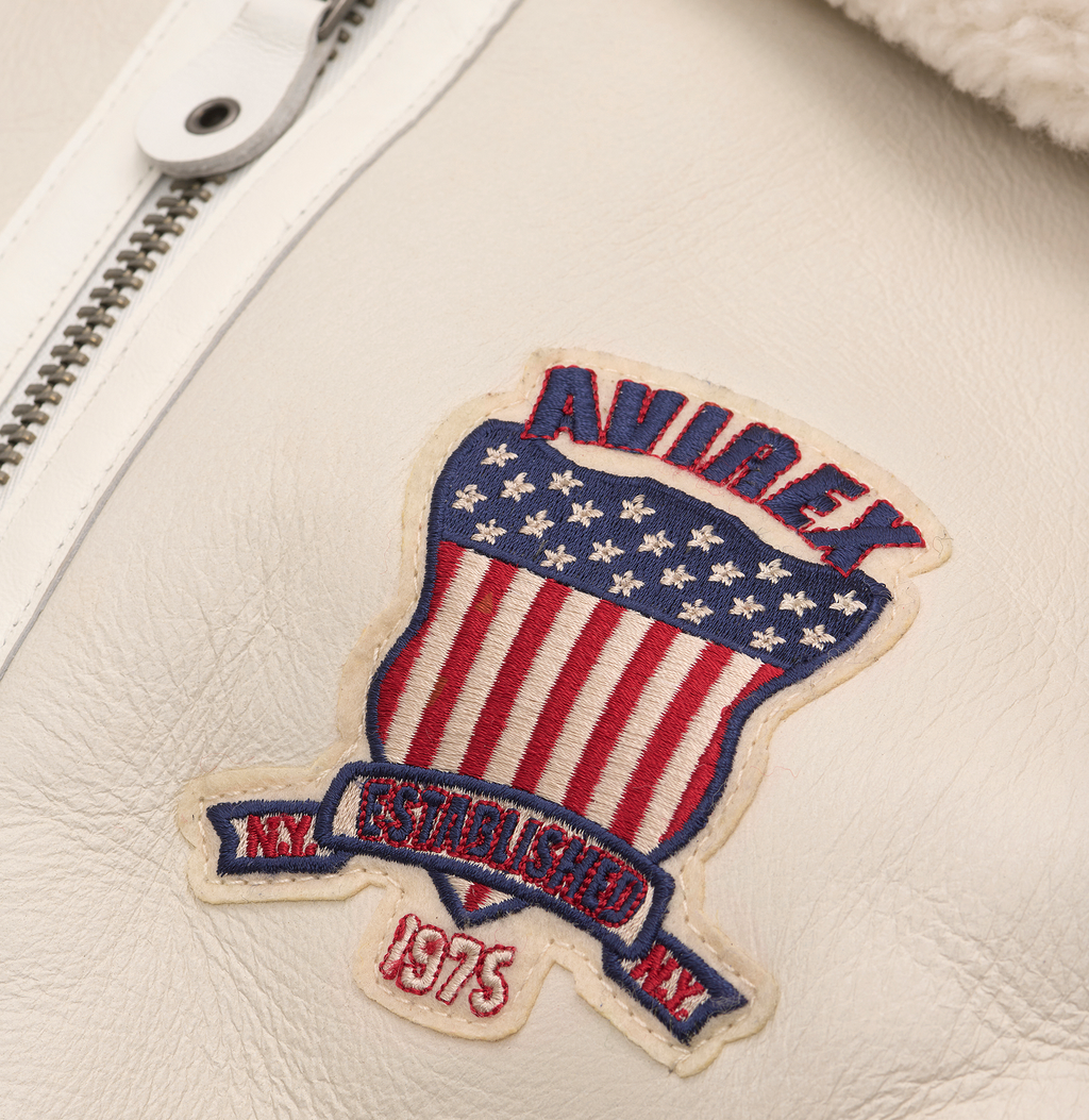 Avirex B3 Bomber Shearling Snow White Jackets Mens