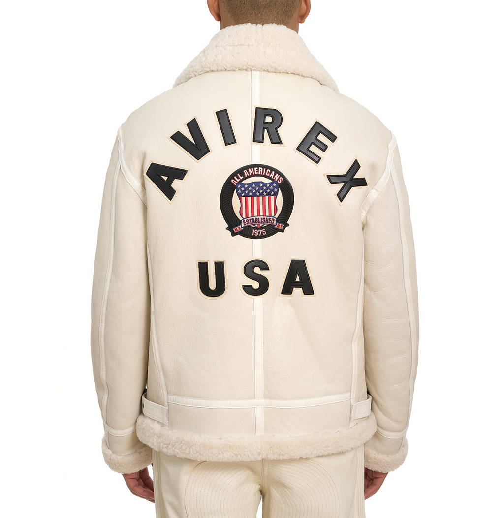 Avirex B3 Bomber Shearling Snow White Jackets Mens