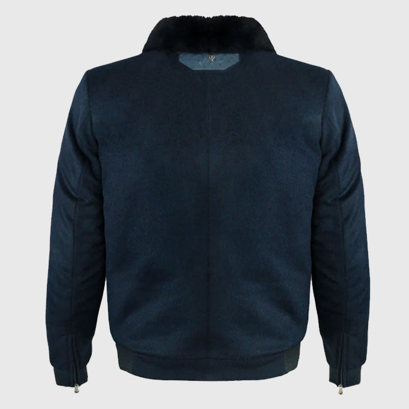 Cashmere And Ostrich Leather Flight Jacket Men's