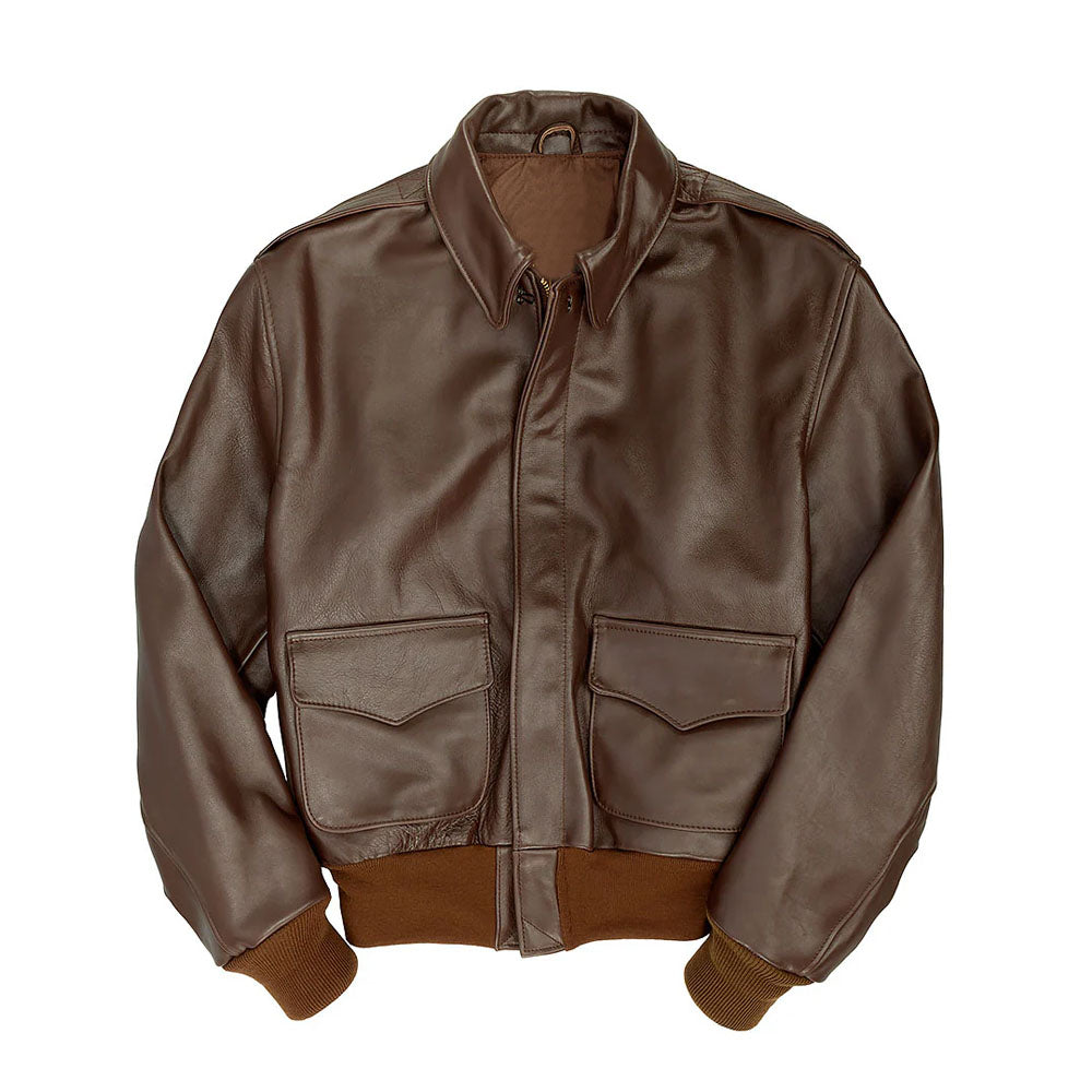 Calfskin Jacket for Men in A2 Bomber Style