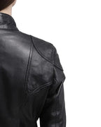 Callie Black Womens Cafe Racer Leather Jacket