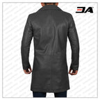 Jackson Mens Black Leather Car Coat - 100% Real Leather
