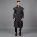 Men's Black Long Leather Duster Coat - Leather Outlet