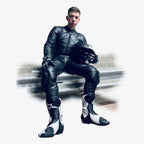 Chaos Black Leather Motorcycle Suit - 1-Piece