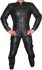 Chaos Black Leather Motorcycle Suit - 1-Piece
