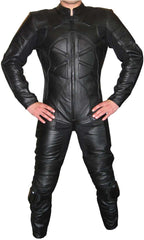 Chaos Black Leather Motorcycle Suit - 1-Piece