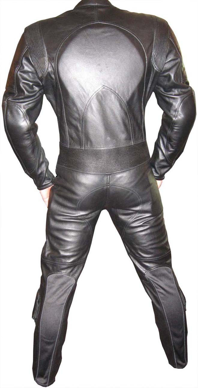Chaos Black Leather Motorcycle Suit - 1-Piece