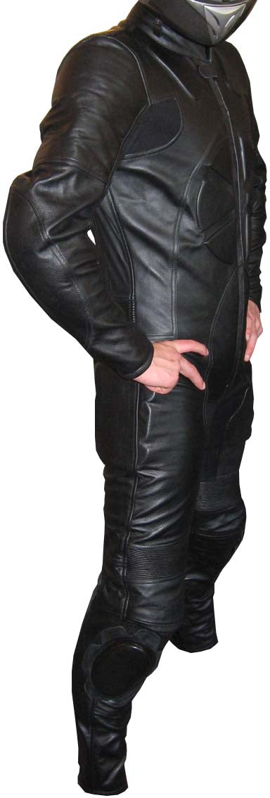 Chaos Black Leather Motorcycle Suit - 1-Piece