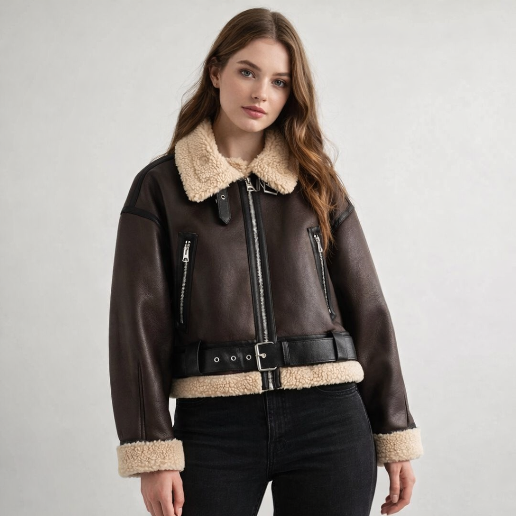 Women's Brown Leather Jacket - Leather Outlet