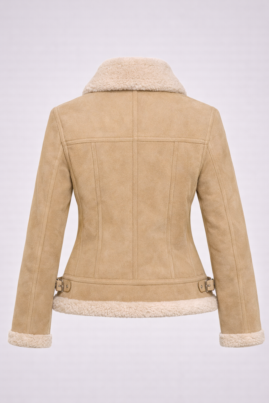 Women's Light Beige Lambskin Aviator Jacket