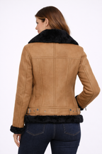 Women’s Moya Aviator Tan Leather Jacket