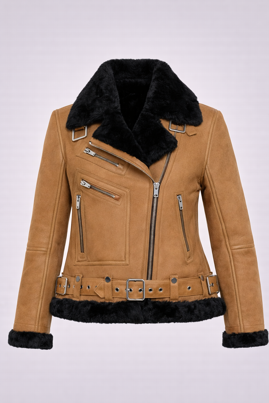 Women’s Moya Aviator Tan Leather Jacket