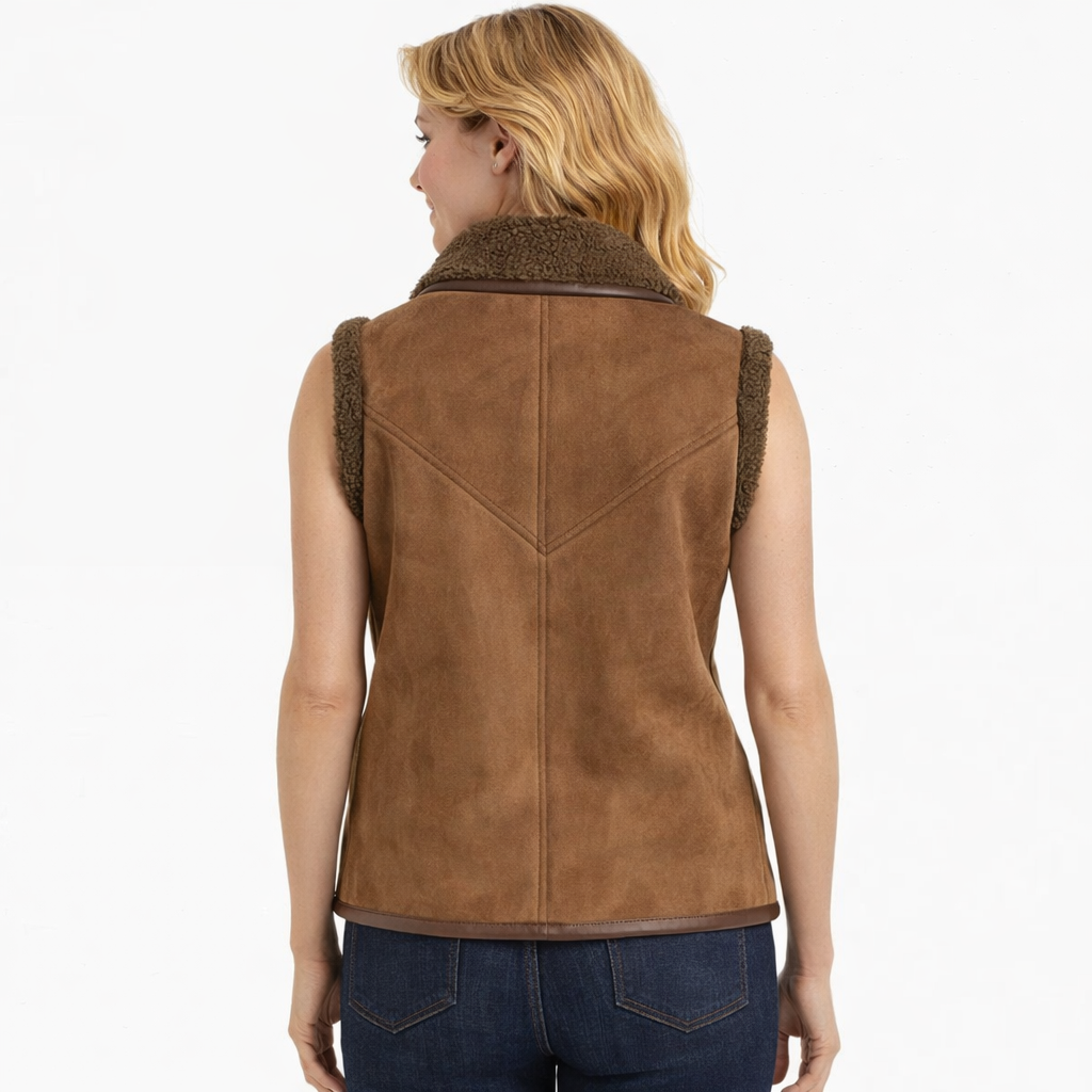 Women’s Isabel Marant Alime Brown Suede Shearling Vest