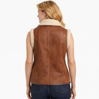 Women’s Brown Isabel Marant Alime Shearling Leather Vest