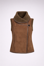 Women’s Isabel Marant Alime Brown Suede Shearling Vest