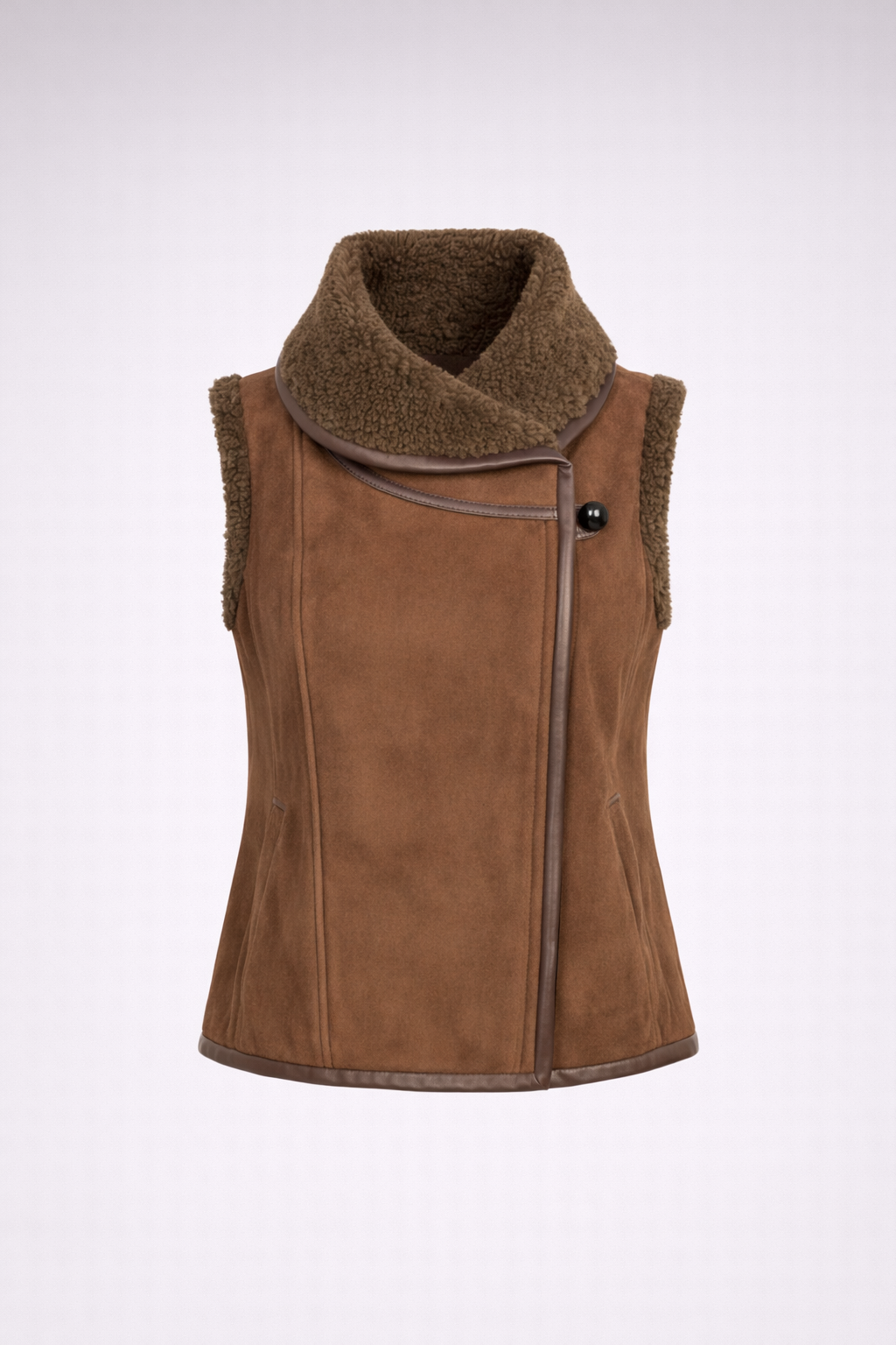 Women’s Isabel Marant Alime Brown Suede Shearling Vest