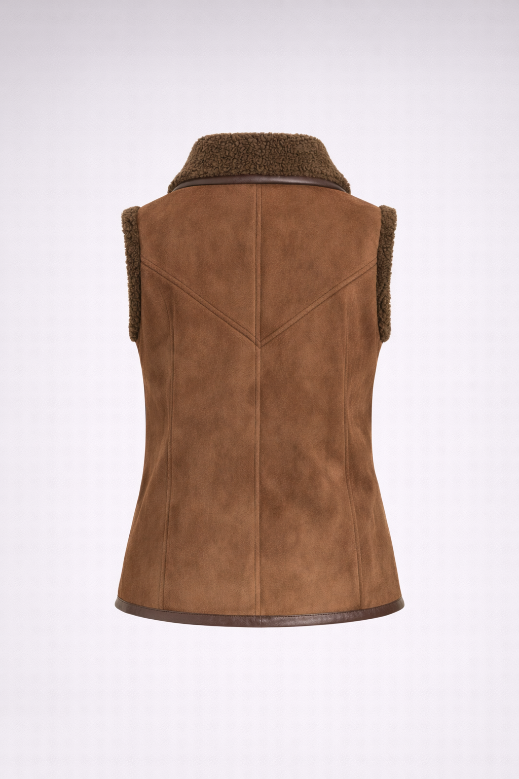 Women’s Isabel Marant Alime Brown Suede Shearling Vest