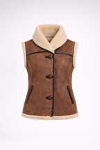 Women’s Brown Isabel Marant Alime Shearling Leather Vest