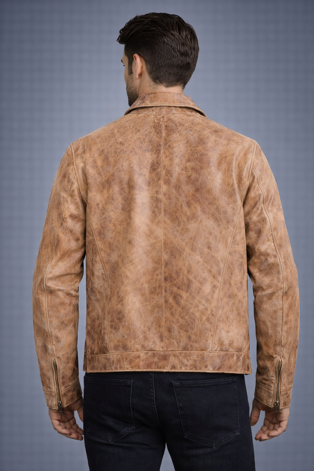 Men's Brown Vintage Distressed Leather Jacket