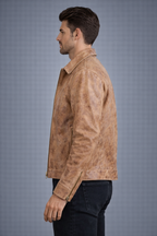 Men's Brown Vintage Distressed Leather Jacket