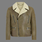 Chocolate Brown Aviator Leather Jacket Men