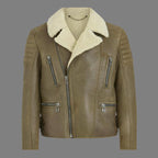 Chocolate Brown Aviator Leather Jacket Men