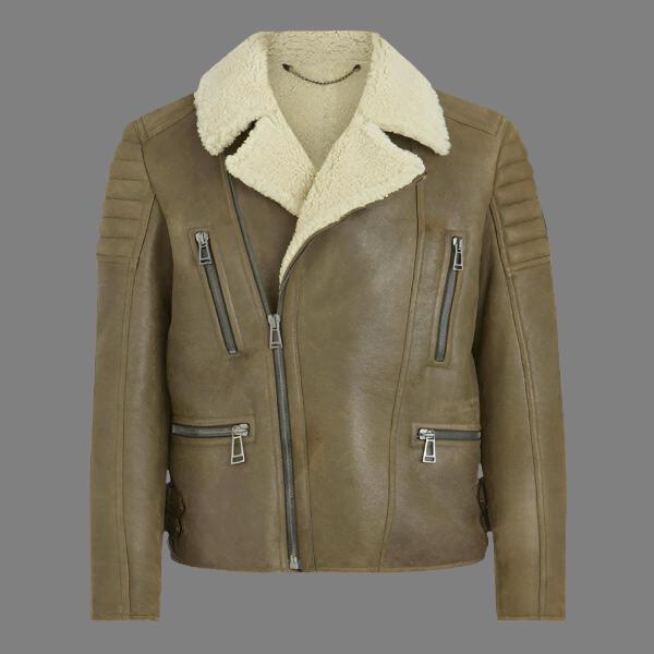 Chocolate Brown Aviator Leather Jacket Men