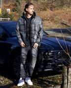 Classic Zip-up Leather Trucker Jacket Grey