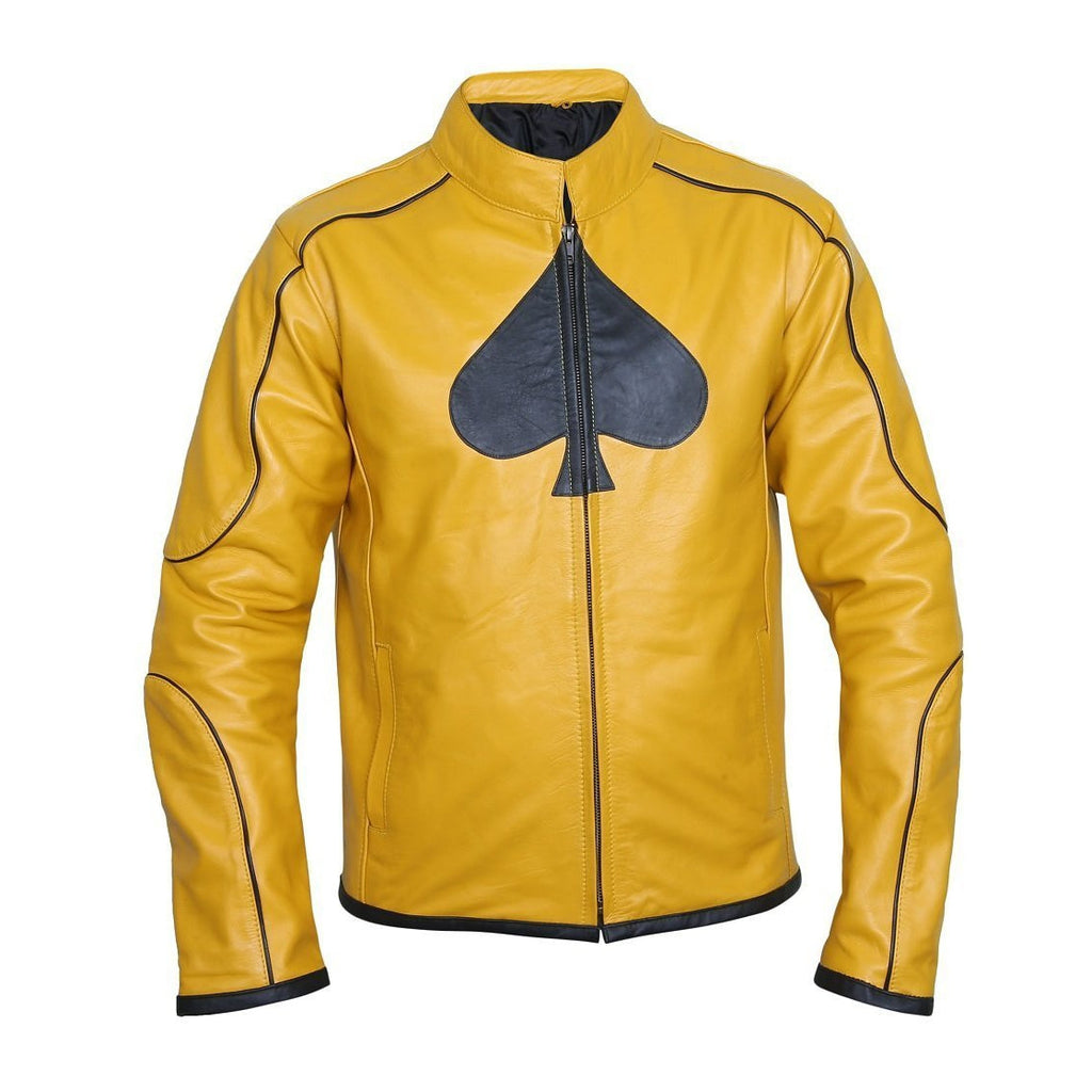 Classy Dijon Mustard Yellow leather jacket