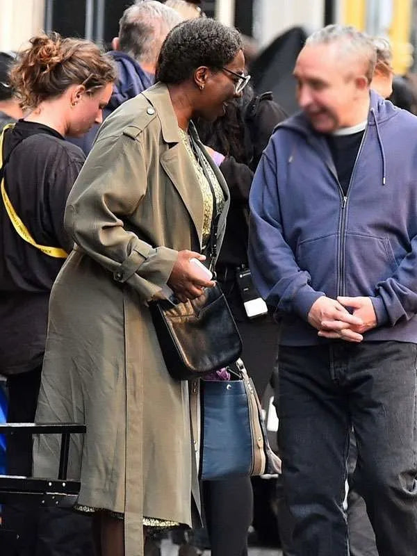 Tanya Moodie Clay face Green Trench Coat