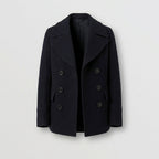 Men’s Dark Blue Wool Navy Peacoat – Classic Double Breasted Winter Coat