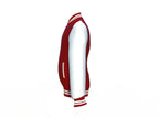Maroon Varsity Letterman Jacket with White Sleeves