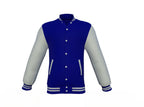 Navy Varsity Letterman Jacket with Grey Sleeves