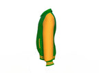 Dark Green Varsity Letterman Jacket with Gold Sleeves