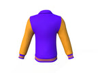 Purple Varsity Letterman Jacket with Gold Sleeves
