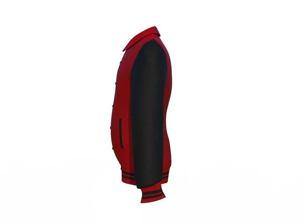 Maroon Varsity Letterman Jacket with Black Sleeves